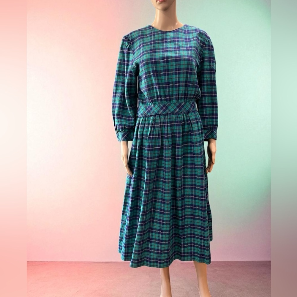 Lanz classic Cottagecore 80’s preppy vintage dress with pockets-10